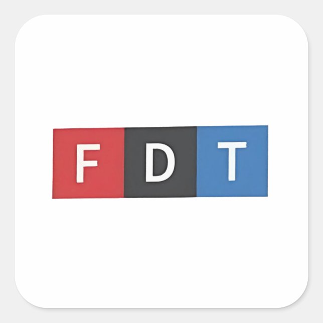 Pegatina Cuadrada Sutiles antidemócratas anti-Maga del FDT (Anverso)