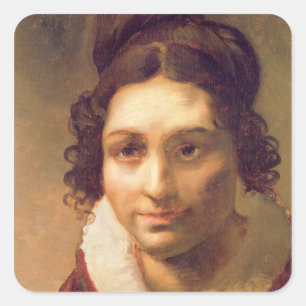 Pegatina Cuadrada Suzanne o Retrato presumido