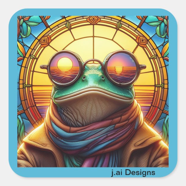 Pegatina Cuadrada Swagger de Sundown (Anverso)