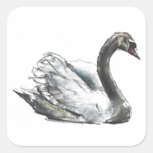 Pegatina Cuadrada Swan