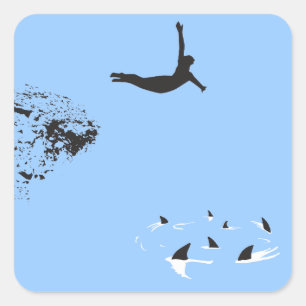 Pegatina Cuadrada swan buceo