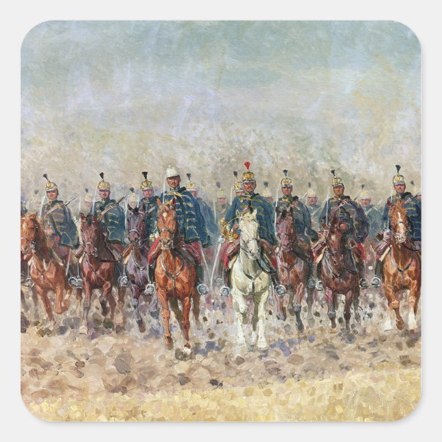 Pegatina Cuadrada Swansong de los Hussars, 1931 (Anverso)