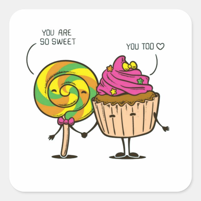 Pegatina Cuadrada Sweet Candy (Anverso)