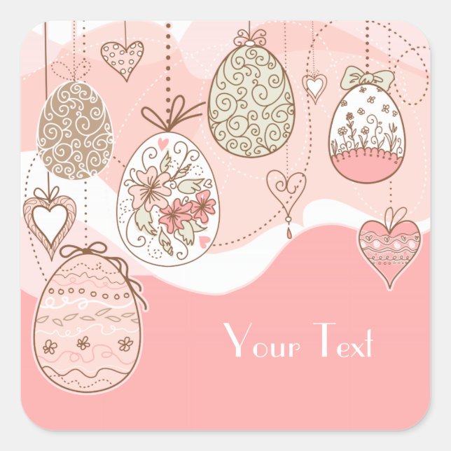 Pegatina Cuadrada Sweet Elegance Easter (Anverso)