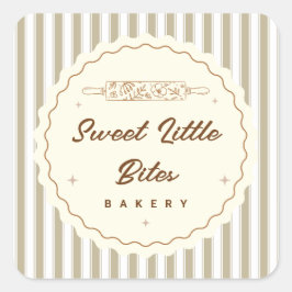 Pegatina Cuadrada Sweet Little Bites Small Bakery Logo Sticker