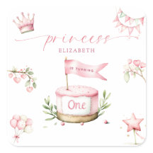 Sweet Little Princess Pink Cake 1st Birthday