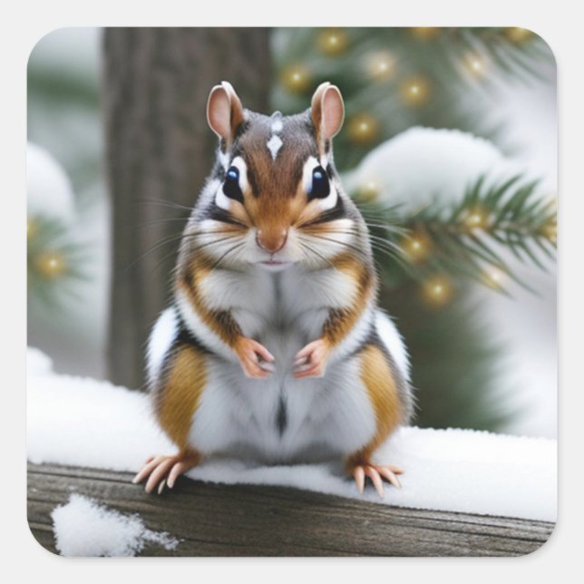 Pegatina Cuadrada Sweetie Pie Chipmunk (Anverso)