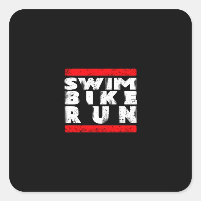 PEGATINA CUADRADA SWIM BIKE RUN   (Anverso)