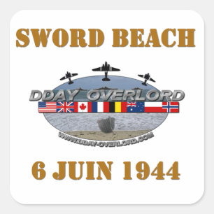Pegatina Cuadrada Sword Beach 1944