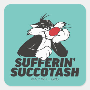 Pegatina Cuadrada SYLVESTER™ "Sufferin' Succotash"