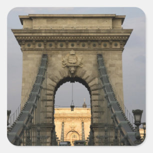 Pegatina Cuadrada Szechenyi lanchid (Puente de Cadena de Szechenyi),