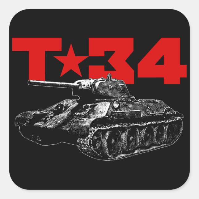 PEGATINA CUADRADA T-34 (Anverso)