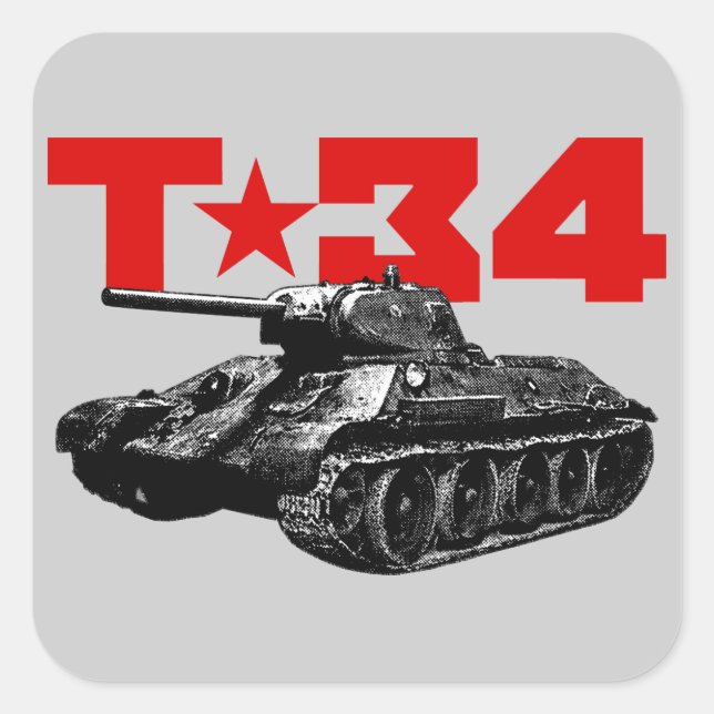 PEGATINA CUADRADA T-34 (Anverso)