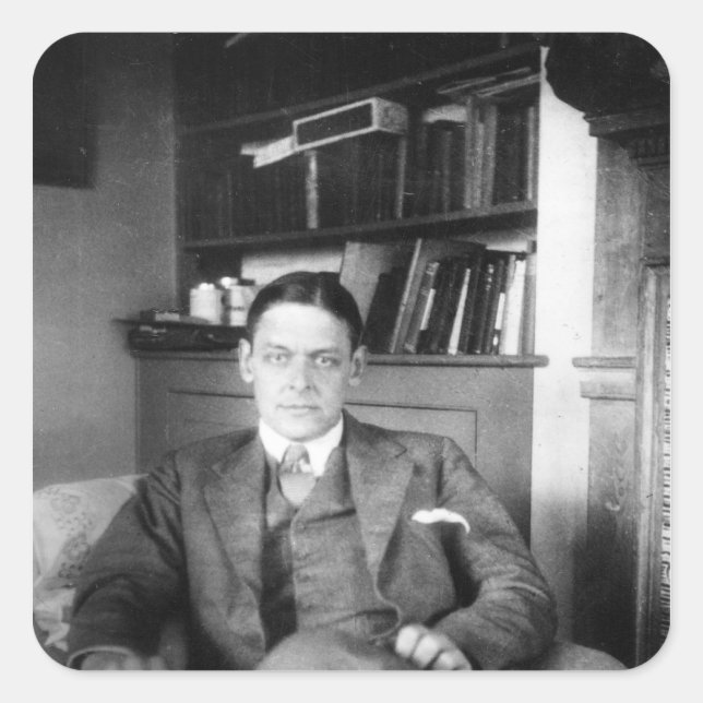 Pegatina Cuadrada T.S. Eliot (Anverso)