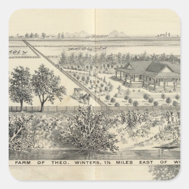 Pegatina Cuadrada T Winters (Anverso)