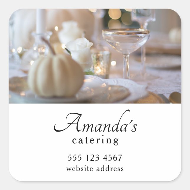 Pegatina Cuadrada Tabla clásica con configuración de lugar de moda (Anverso)