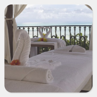 Pegatina Cuadrada Tabla de Masajes Únicos