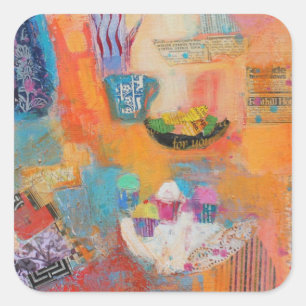 Pegatina Cuadrada Tabla del verano