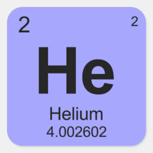 Pegatina Cuadrada Tabla periódica de elementos (Helio)