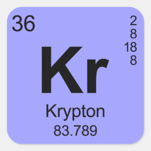 Pegatina Cuadrada Tabla periódica de elementos (Krypton)