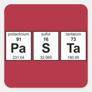 Pegatina Cuadrada Tabla periódica PaSTa