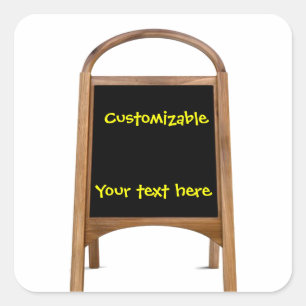 Pegatina Cuadrada Tablero de bocadillo de madera