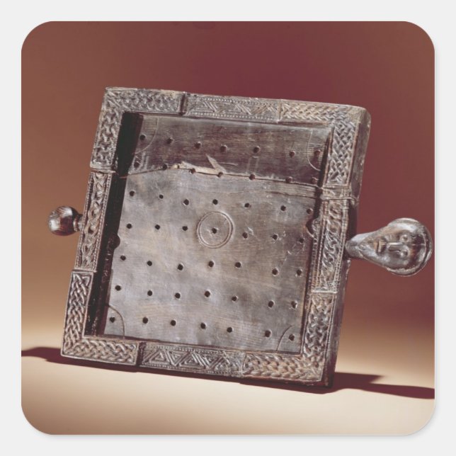 Pegatina Cuadrada Tablero de juegos de madera, Ballinderry, Condado (Anverso)