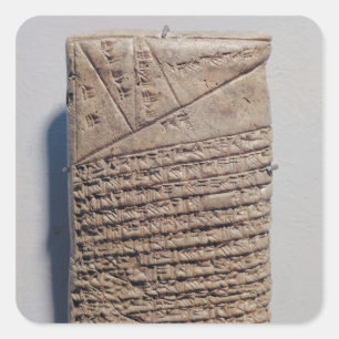 Pegatina Cuadrada Tableta con catorce líneas de un texto matemátic