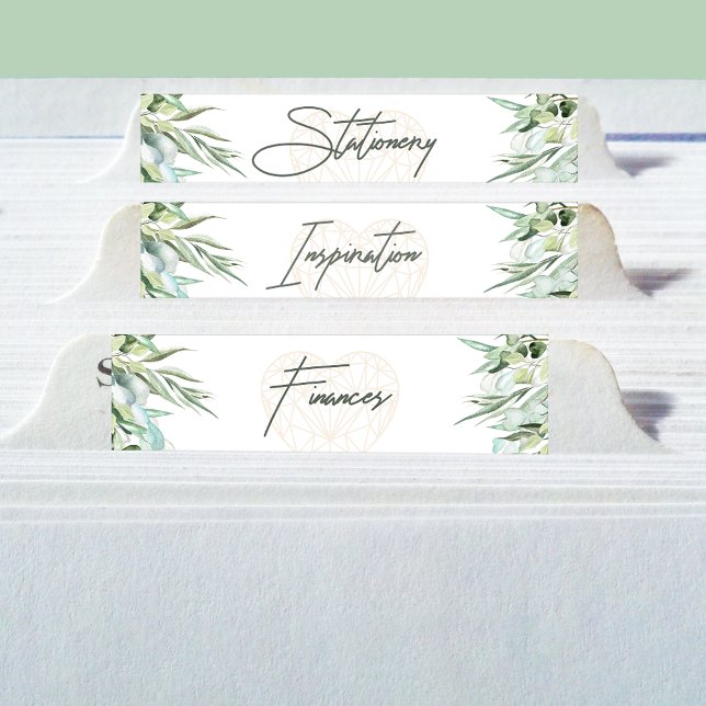 Pegatina Cuadrada Tabletas divisorias de follaje de boda elegante (Stickers folded over the tabs of binder dividers)