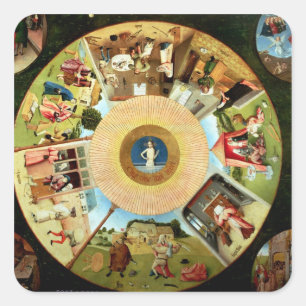 Pegatina Cuadrada Tabletop de los siete pecados mortales