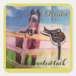 Pegatina Cuadrada tac limpiado y aceitado