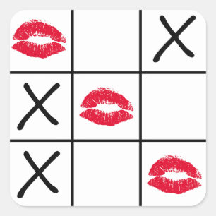 Pegatina Cuadrada Tac Tac Tac Toe