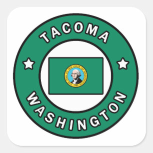 Pegatina Cuadrada Tacoma Washington