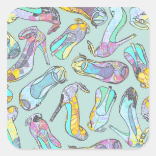 Pegatina Cuadrada Tacones altos