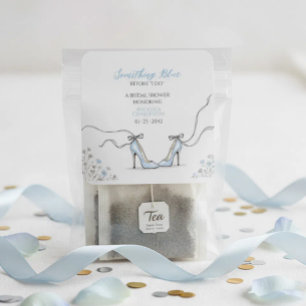 Pegatina Cuadrada Tacones Azules Claros para Despedida de Soltera