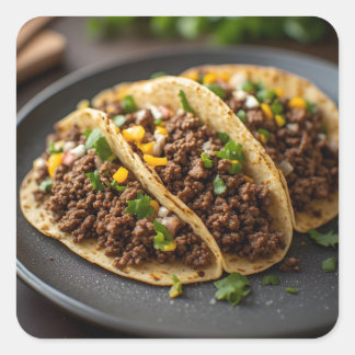 Pegatina Cuadrada Tacos