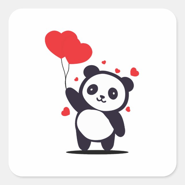 Pegatina Cuadrada Taddy Love (Anverso)