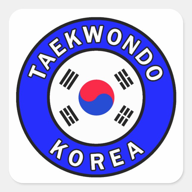 Pegatina Cuadrada Taekwondo (Anverso)