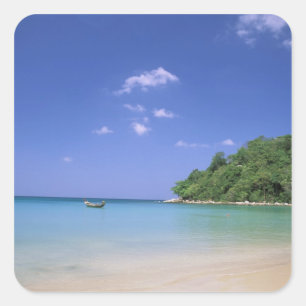 Pegatina Cuadrada Tailandia, isla de Phuket. Playa.