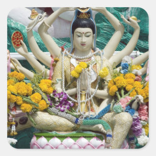 Pegatina Cuadrada Tailandia, Ko Samui (alias Koh Samui). Wat Plai 2