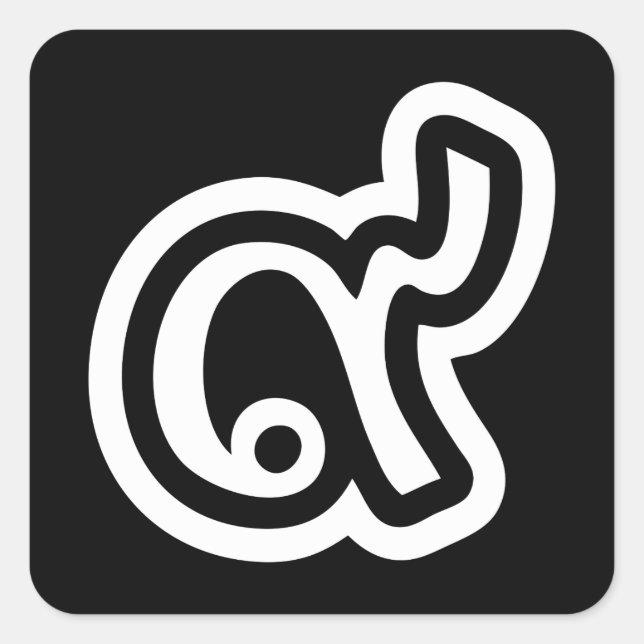 Pegatina Cuadrada Tailandia Lucky Número 9 / Nueve / ๙ (Gao/Kao) Tha (Anverso)