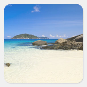 Pegatina Cuadrada Tailandia, Mar de Andaman. Isla Ko Miang Similan