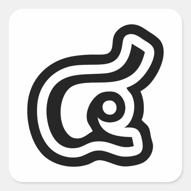 Pegatina Cuadrada Tailandia Número 4 / Cuatro / ๔ (Ver/Si) Guión Tai (Anverso)