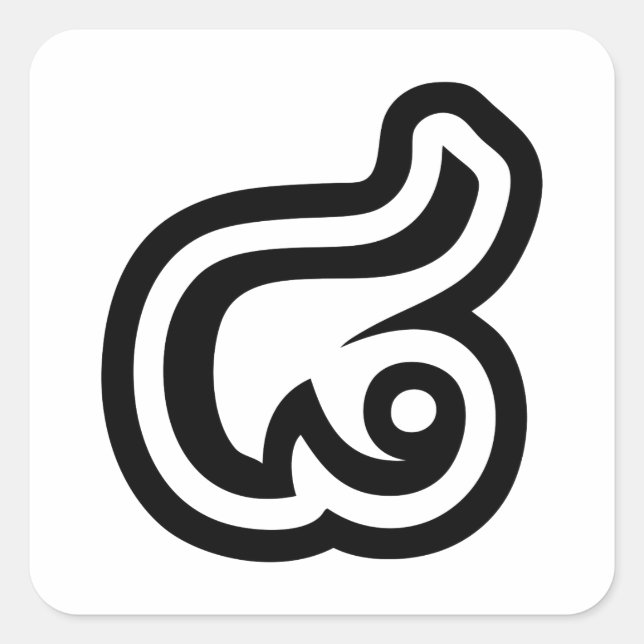 Pegatina Cuadrada Tailandia Número 8 / Ocho / ๘ (Malo/Paet) Tailandé (Anverso)