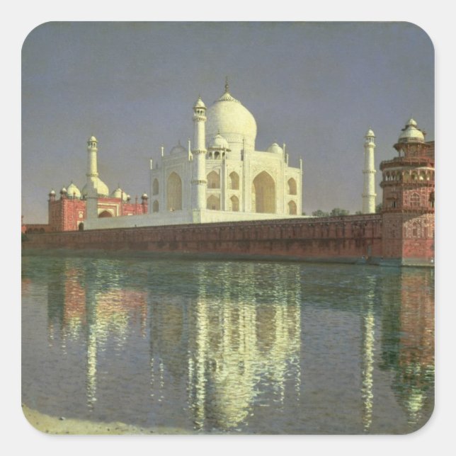 Pegatina Cuadrada Taj Mahal, 1874-76 (Anverso)