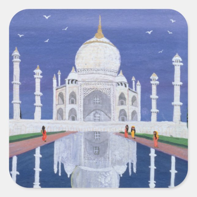 Pegatina Cuadrada Taj Mahal 1995 (Anverso)