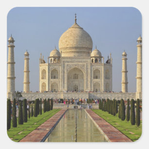 Pegatina Cuadrada Taj Mahal, un mausoleo ubicado en Agra, India, 2