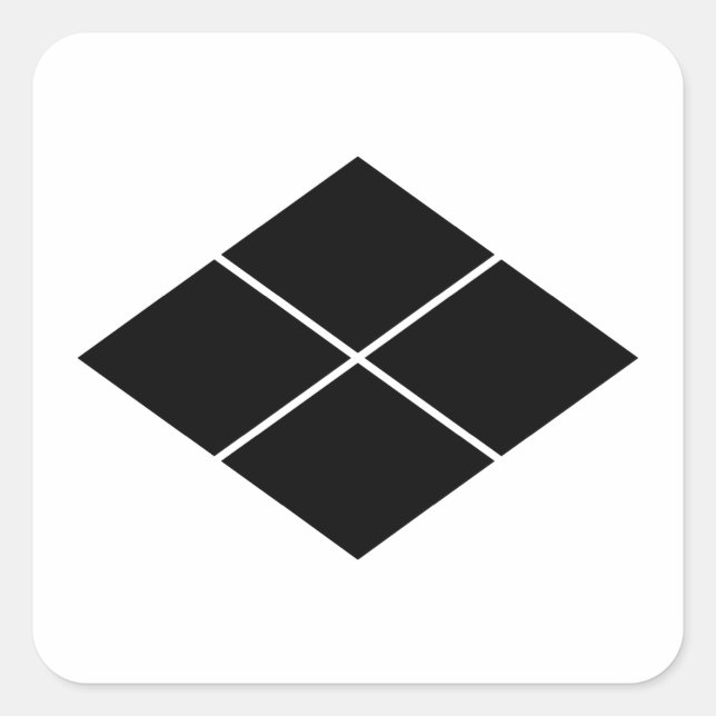 Pegatina Cuadrada Takeda rhombus (Anverso)