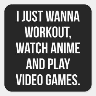 Pegatina Cuadrada Taller, ver anime, jugar videojuegos - Gimnasio di