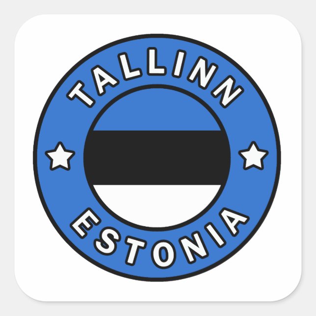 Pegatina Cuadrada Tallín Estonia (Anverso)